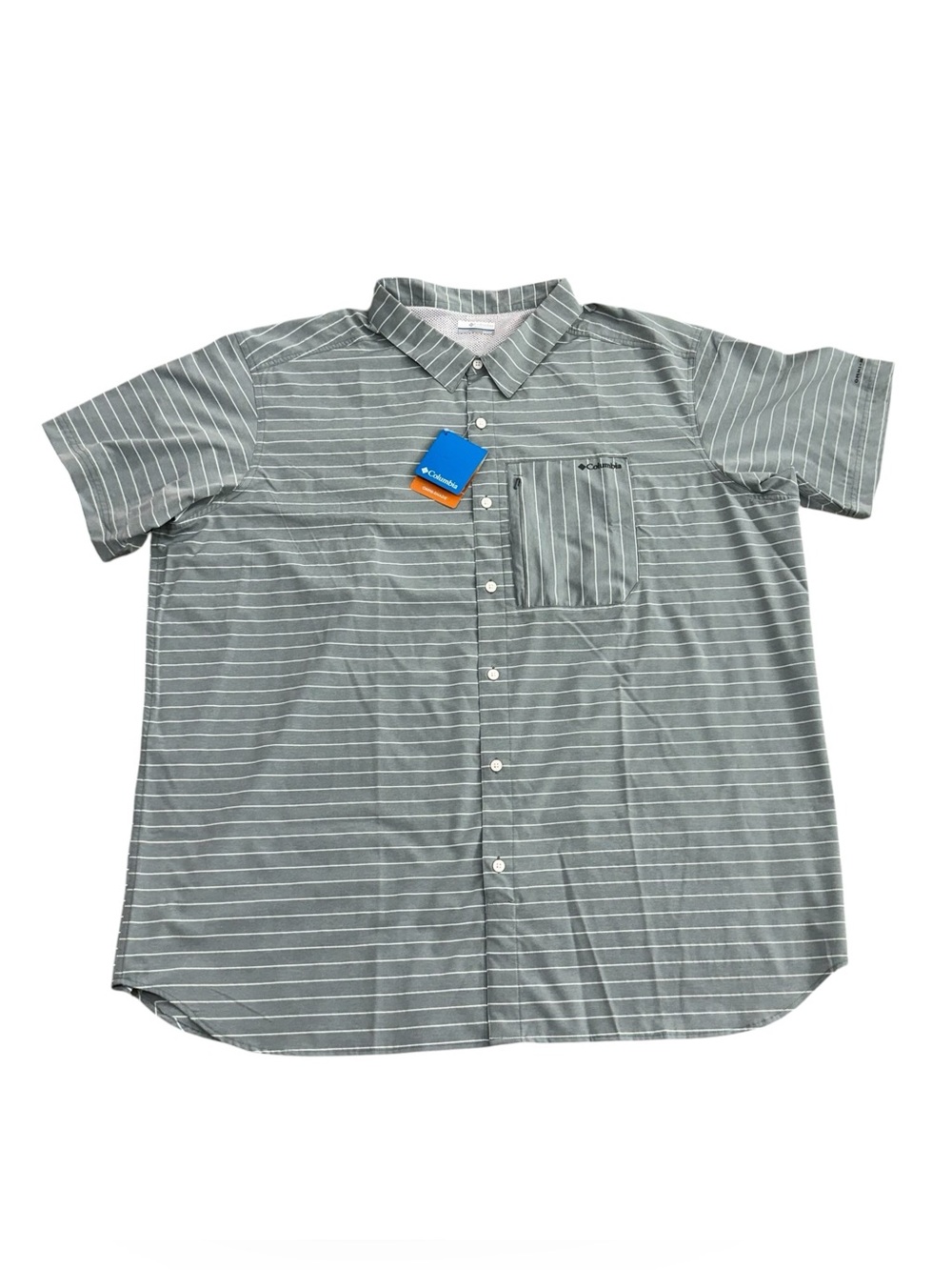 Columbia Twisted Creek III Short Sleeve Vented Button Down Shirt Gray Men Sz 4X